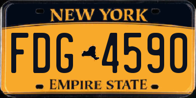 NY license plate FDG4590