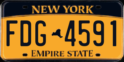 NY license plate FDG4591