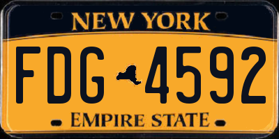 NY license plate FDG4592