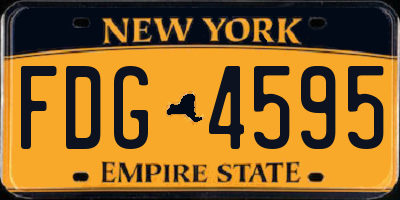 NY license plate FDG4595