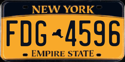 NY license plate FDG4596