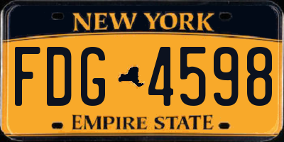 NY license plate FDG4598
