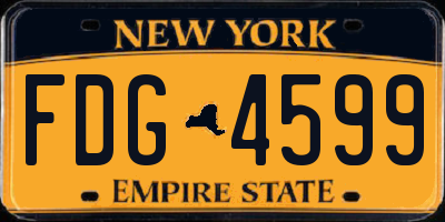 NY license plate FDG4599