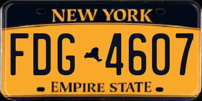 NY license plate FDG4607