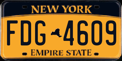 NY license plate FDG4609