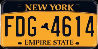 NY license plate FDG4614