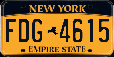 NY license plate FDG4615