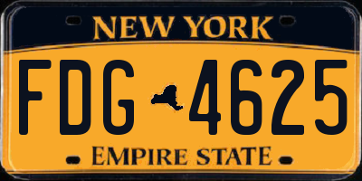 NY license plate FDG4625