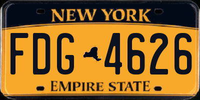 NY license plate FDG4626