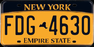 NY license plate FDG4630