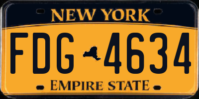 NY license plate FDG4634