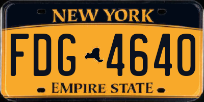 NY license plate FDG4640