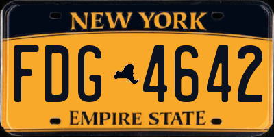 NY license plate FDG4642