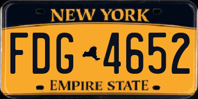 NY license plate FDG4652