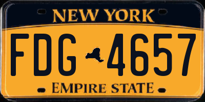 NY license plate FDG4657