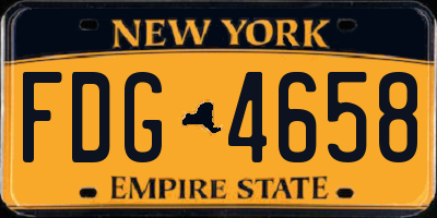 NY license plate FDG4658