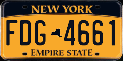 NY license plate FDG4661