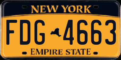 NY license plate FDG4663
