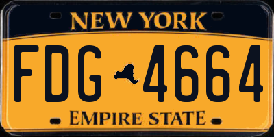 NY license plate FDG4664