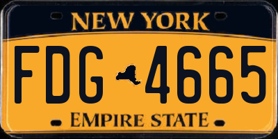 NY license plate FDG4665