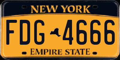 NY license plate FDG4666
