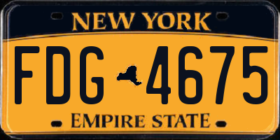 NY license plate FDG4675