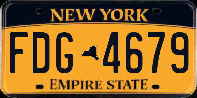 NY license plate FDG4679