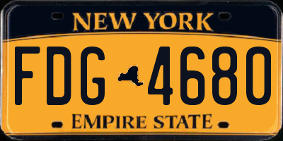 NY license plate FDG4680