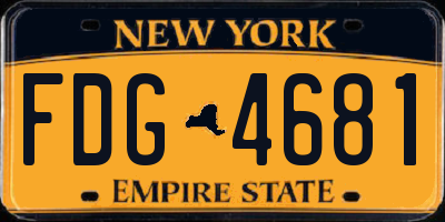 NY license plate FDG4681