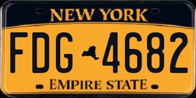 NY license plate FDG4682