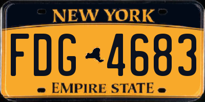 NY license plate FDG4683