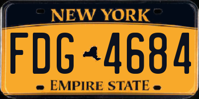 NY license plate FDG4684