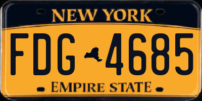 NY license plate FDG4685