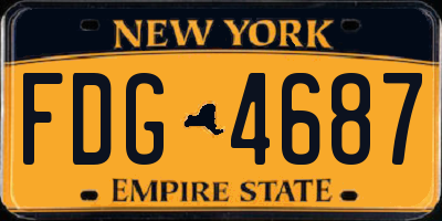 NY license plate FDG4687