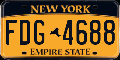 NY license plate FDG4688