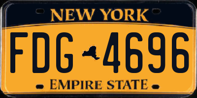 NY license plate FDG4696