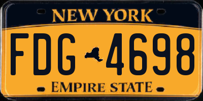 NY license plate FDG4698