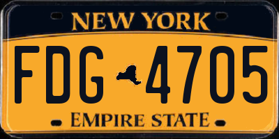 NY license plate FDG4705