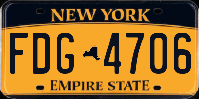 NY license plate FDG4706