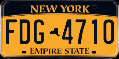 NY license plate FDG4710