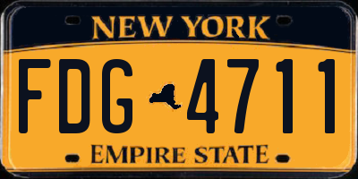 NY license plate FDG4711