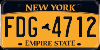 NY license plate FDG4712