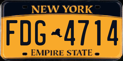 NY license plate FDG4714