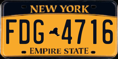 NY license plate FDG4716