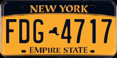 NY license plate FDG4717