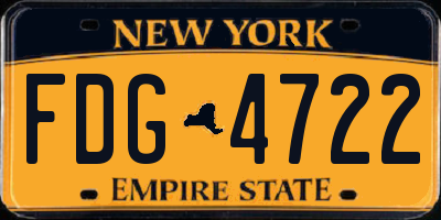 NY license plate FDG4722
