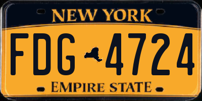 NY license plate FDG4724