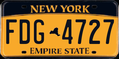 NY license plate FDG4727