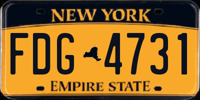NY license plate FDG4731