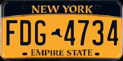NY license plate FDG4734